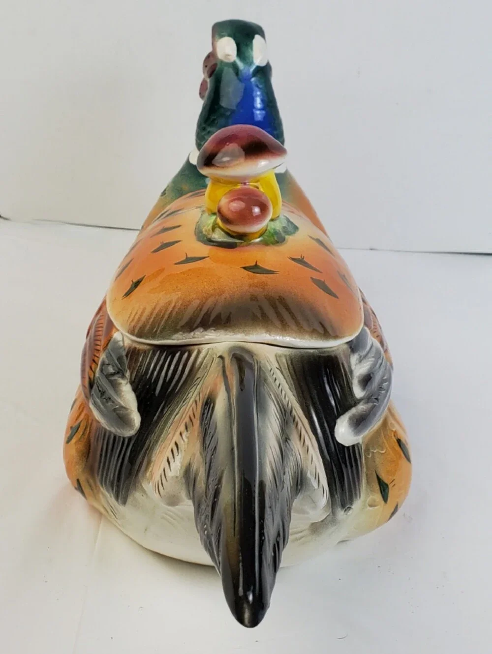 Morikin Japan VTG MCM Pheasant Tureen Cookie Biscuit Figure Jar SEE PHOTOS - GUC